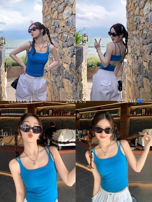 【夏季双肩带内搭外穿美背吊带背心】一件吊带，解锁百变魅力!轻盈一夏，自在随行!0束缚的柔软触感，乡透气亲肤面料，仿佛第二层肌肤，高温天也能清凉呼吸~ 商品图3