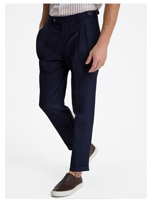 callisto藏青色绵羊毛九分西裤 商品图4