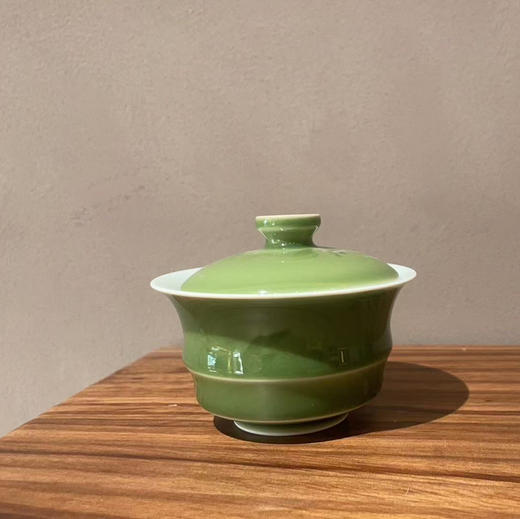 素和：烟绿竹节盖碗 商品图0