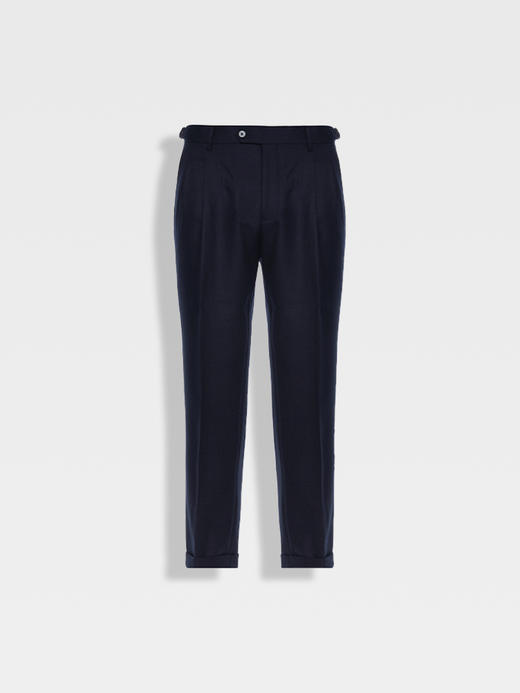 callisto藏青色绵羊毛九分西裤 商品图0