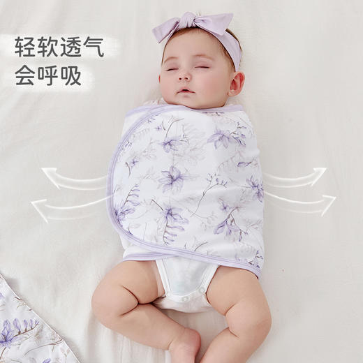 【2025年春夏新品】i-baby/英伦宝贝自然生长双层针织低敏恒温新生儿襁褓巾防惊跳睡袋 商品图4