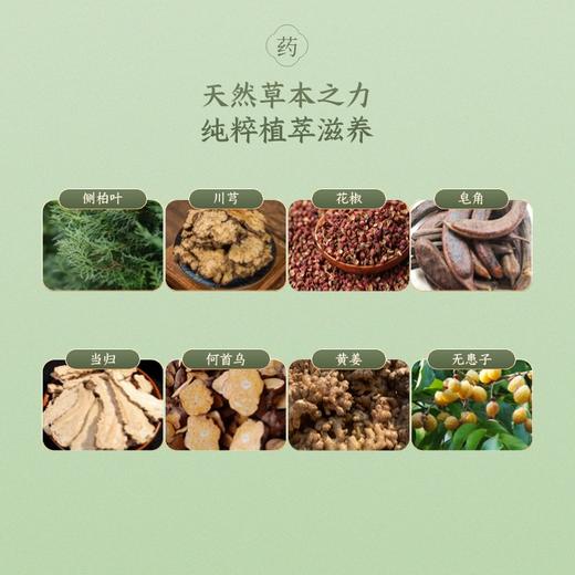 纯中药洗发水、固发草本无硅油植物中药洗发液 | 无月桂醇，温和滋养，「蓬」然新生 商品图4