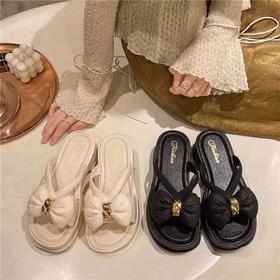 【夏季新款❗️超仙蝴蝶结凉拖鞋】柔软又有质感，亲肤透气，久穿不累！网红女外穿厚底防滑软底百搭时装拖鞋