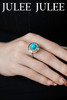 JULEE JULEE茱俪珠宝 18K白金绿松石彩蓝宝石旋转戒指 商品缩略图2