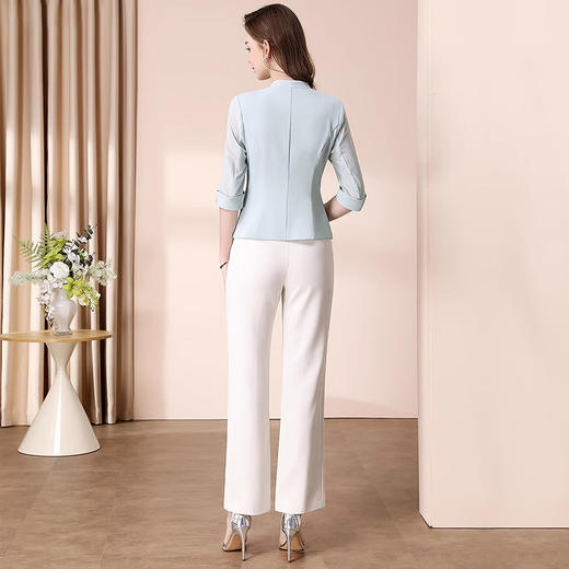 全新升级【铂金会员201/天猫269/差价68】(00651) 时尚通勤七分袖西装外套女夏季2025新款气质百搭休闲显瘦西服 商品图4