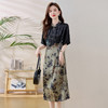 国风印花短袖，气质优雅显瘦连衣裙HR-YYG82955 商品缩略图1