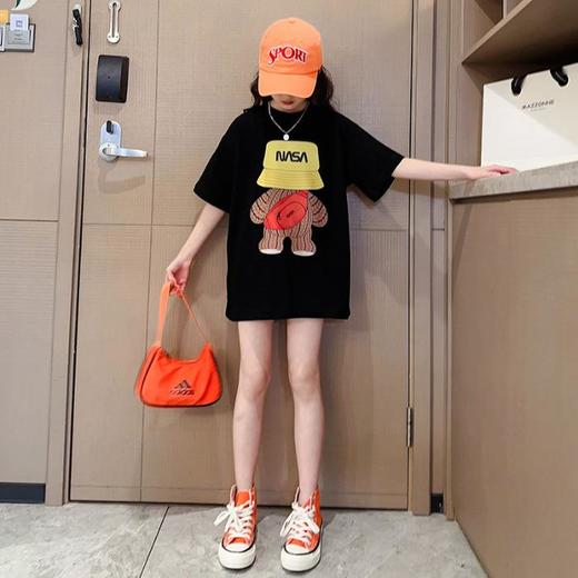 女童220克短袖t恤新款洋气夏季大童宽松夏装儿童中长款半袖上衣潮110-170 商品图8