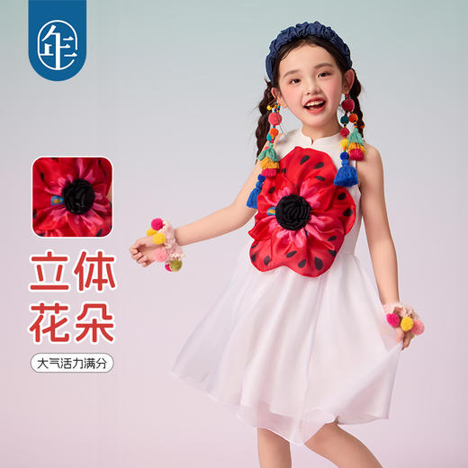 年衣连衣裙2025夏季新款儿童新中式公主裙子甜樱绽放连衣裙 商品图3