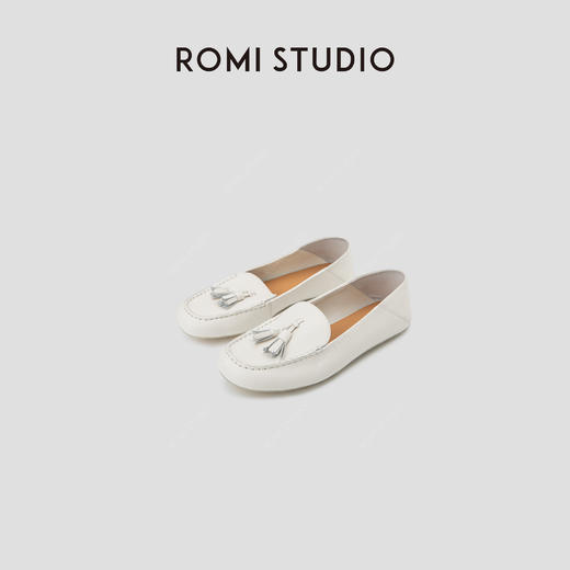 ROMI STUDIO“复古英伦”休闲流苏浅口平底一脚蹬懒人乐福鞋S3529 商品图1