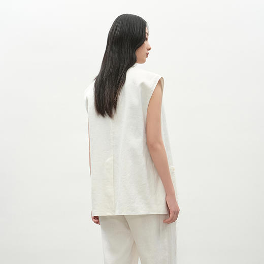 NEELLY纳俪商场同款夏新款随性廓形中长款西装马甲女慵懒舒适上衣N25042D01047 商品图1