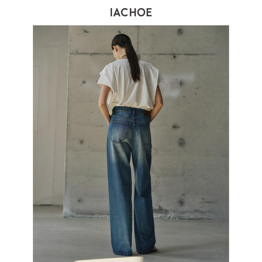 棉仓3631519003-IACHOE牛仔弯刀裤水洗牛仔直筒裤 商品图4