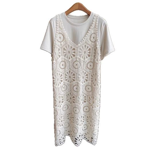 重磅推荐！2025慵懒气质镂空针织吊带连衣裙女两件套春夏新款！ 商品图4