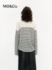 【有货 拍下改价】  MO家 春夏黑白条纹落肩肌理感轻柔 微透圆领百搭防晒针织衫长袖 商品缩略图5