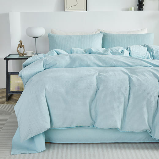 恒源祥全棉华夫格四件套-青筠 200*230cm HYX331TJ 商品图3