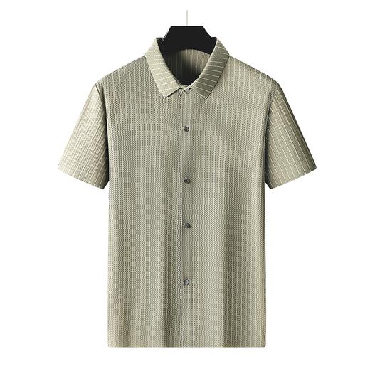 【冰丝弹力】【DWD】大依优型大码男装短袖衬衫冰感透气加肥加大大号半袖衬衣上衣男士 商品图0