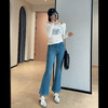 竹竿腿时髦显瘦高腰九分微喇牛仔裤弹力修身喇叭裤2025春款！ 商品缩略图3