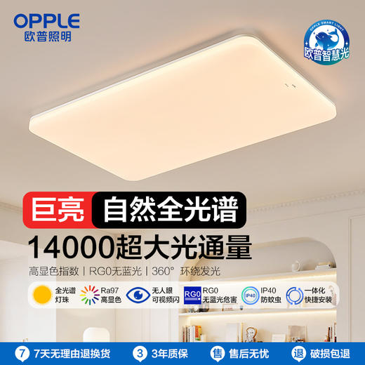 OPPLE欧普照明熙月客厅1.2m大尺寸简约现代自建房超大吸顶灯套餐 商品图0