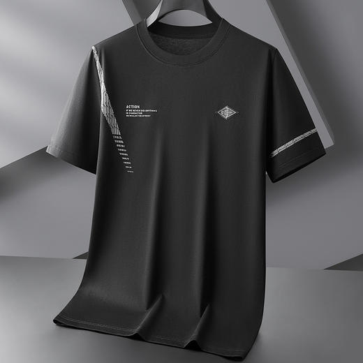 【棉质】【DPF】大依优型大码短袖T恤宽松休闲棉质半袖男士加肥大码夏季薄款上衣胖子 商品图2