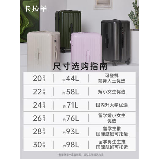 卡拉羊【云朵箱】大容量魔方体行李箱纯PC轻便抗摔出差旅行箱CX8119 商品图5