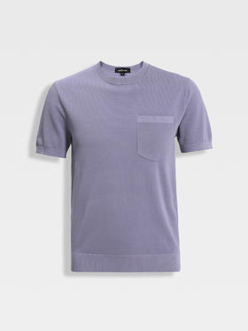 callisto启程系列紫色多巴胺长绒棉混纺弹力T恤