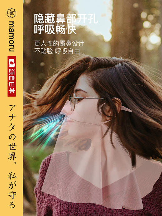 【Mamoru】防晒面纱夏季女士全脸防护面罩护脖颈开车专业遮阳冰丝口罩 商品图1