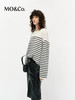 【有货 拍下改价】  MO家 春夏黑白条纹落肩肌理感轻柔 微透圆领百搭防晒针织衫长袖 商品缩略图4
