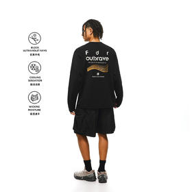 FDR官方店 后背印花速干长袖T恤男女夏季美式运动宽松情侣装上衣