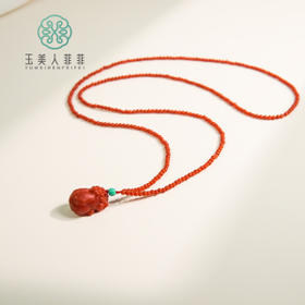 D南红项链-南红貔貅圆珠项链约2mm