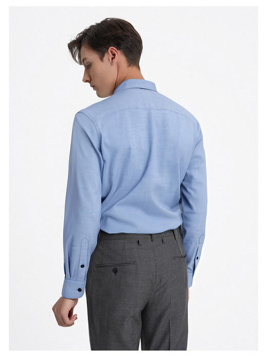 callisto浅蓝粘纤混纺衬衫 SSSTL066C 商品图4