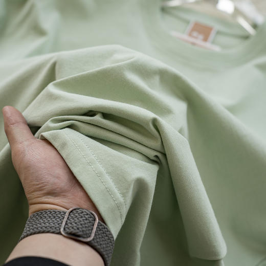 2025重磅水洗全棉T恤！双纱柔软吸湿宽松纯色廓形圆领短袖T恤半袖百搭打底！ 商品图2