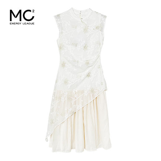 女装立领斜门襟蕾丝拼接中式连衣裙-1293Q5221005 商品图4