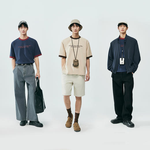 棉仓363801006-美式复古撞色印花T恤 商品图3