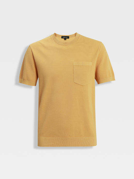 callisto启程系列冰沙黄多巴胺长绒棉混纺弹力T恤 商品图0