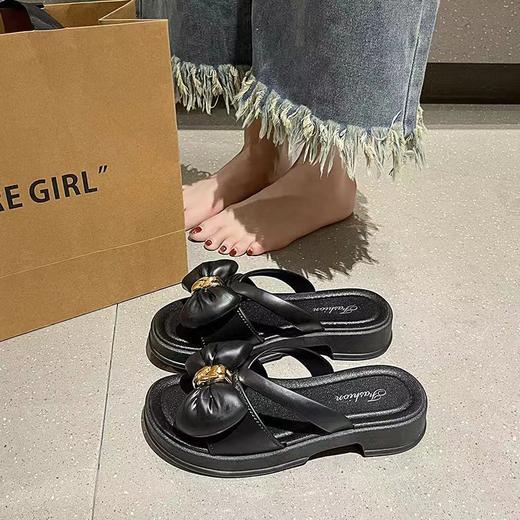 【夏季新款❗️超仙蝴蝶结凉拖鞋】柔软又有质感，亲肤透气，久穿不累！网红女外穿厚底防滑软底百搭时装拖鞋 商品图3