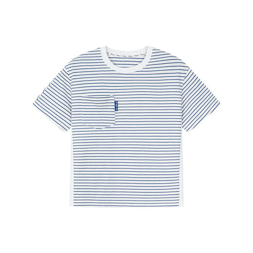 笛莎千与2025夏新款男童海军风条纹拼接男童短袖T恤 商品图4