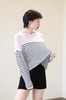 【有货 拍下改价】  MO家 春夏黑白条纹落肩肌理感轻柔 微透圆领百搭防晒针织衫长袖 商品缩略图12
