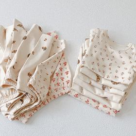 【儿童短袖套装】a类丹麦风儿童家居服夏季儿童睡衣套装ins风女童家居服纯棉短袖套装