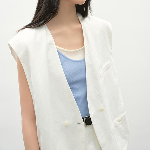 NEELLY纳俪商场同款夏新款随性廓形中长款西装马甲女慵懒舒适上衣N25042D01047 商品图2