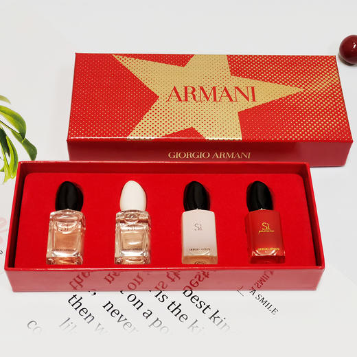 2月12日停发！【小来】限时送随机护手霜+小镜子🎉ARMANI阿玛尼香水套装 红色挚爱浓香真情流露女士红瓶Q香7ml*4 礼盒 商品图11