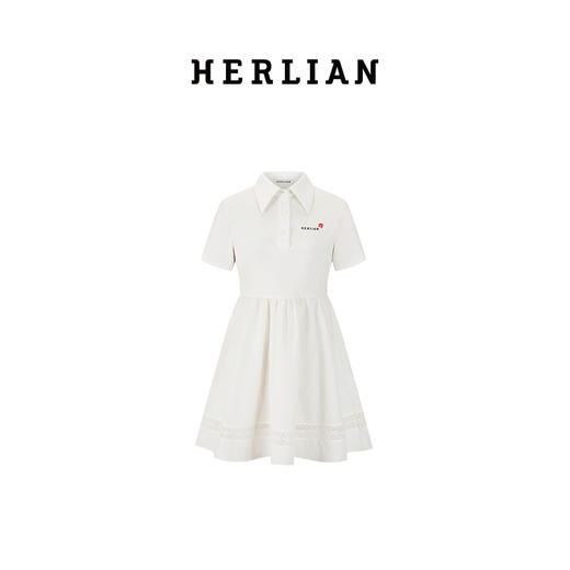 Herlian2025年春夏新品复古POLO领修身短袖连衣裙 商品图4