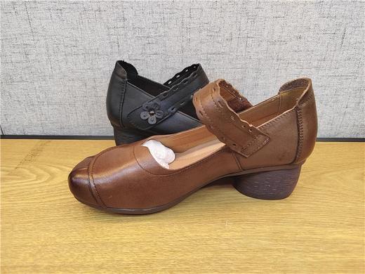 豪行春季新款22146386真皮复古休闲低跟女鞋单鞋皮鞋 商品图4