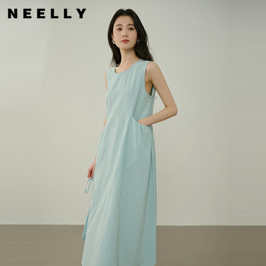 NEELLY纳俪商场同款夏季新款简约清新背心连衣裙女百搭减龄款长裙N25044Y05503 商品图0