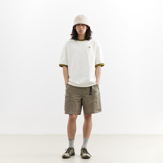 吃茶去chichaqu25凉感防晒速干撞色罗纹短袖T户外运动宽松百搭 商品图2