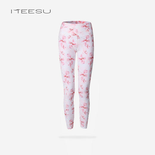 美愫瑜伽服裤女印花高腰紧身不勒时尚修身九分裤运动裤 商品图3