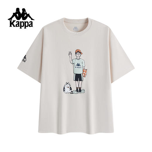 Kappa卡帕背靠背夏2025新款情侣运动短袖透气t恤休闲亲肤半袖上衣K0FW2TD46
 商品图0