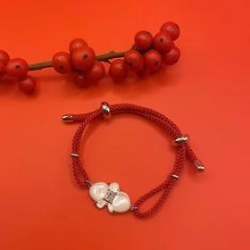 F207何方珠宝蝴蝶兰红绳手链万事都灵生日礼物