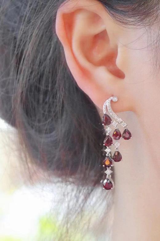 5.2ct刻面红宝石耳坠 商品图3