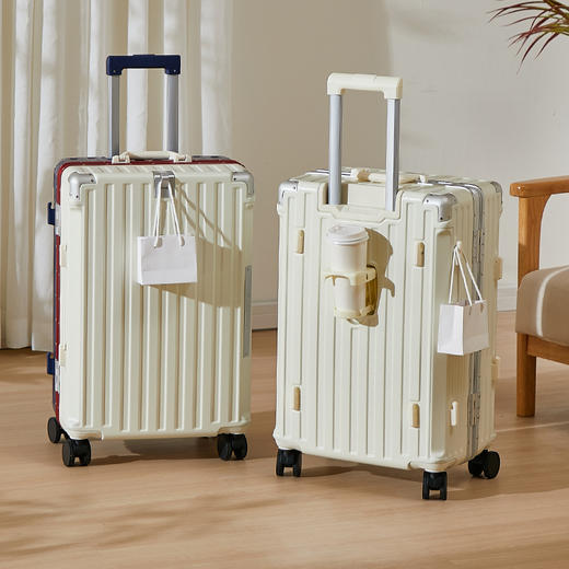 【行李箱大容量铝框拉杆箱】航空登机箱 加厚皮箱旅行箱 密码箱结实耐用  商品图1