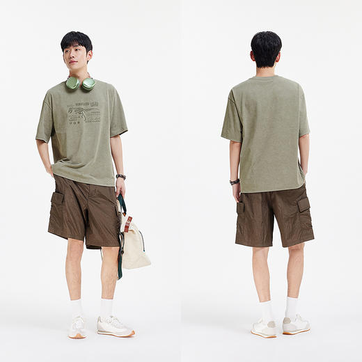 森马短袖T恤男个性潮酷户外印花t恤2025夏季新款圆领针织上衣宽松 商品图3