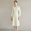 IWY/气质名媛米色连衣裙女新款圆领法式西装裙主持上镜正装Q1293 商品缩略图2